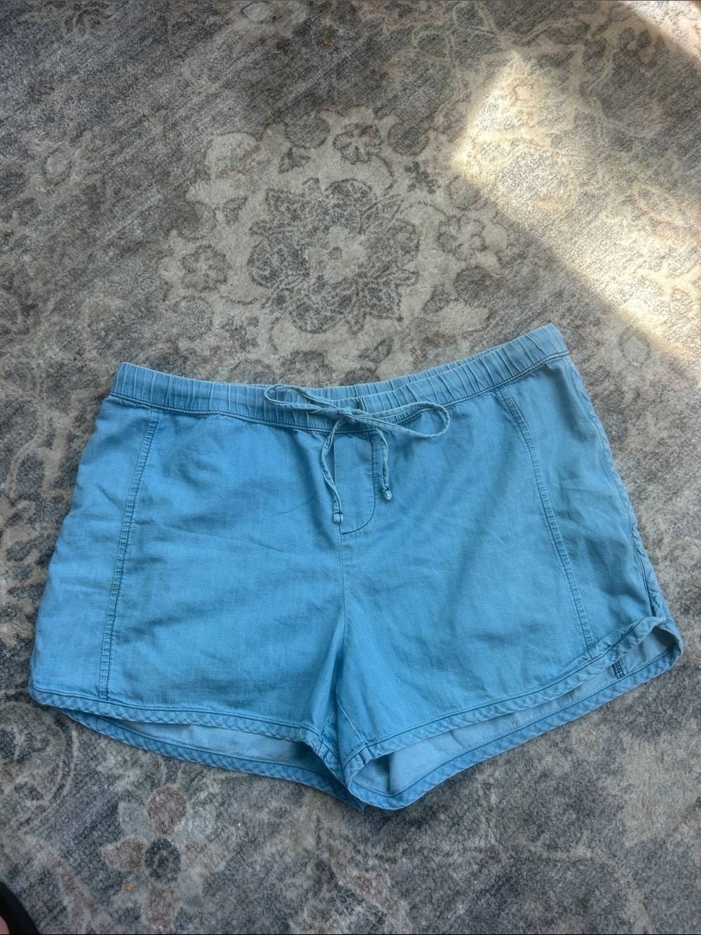 GAP Body Women’s Shorts Light Blue 100% Cotton Drawstring Size Small